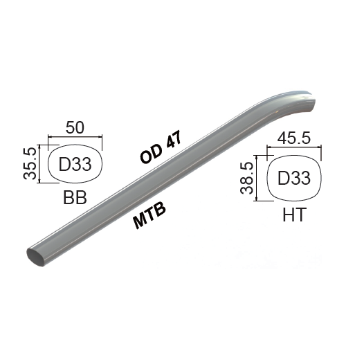Down Tube | 3Al 2.5V Titanium | Shaping D33